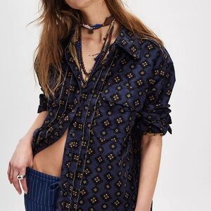 We The Free People Millie Printed Button Down Top